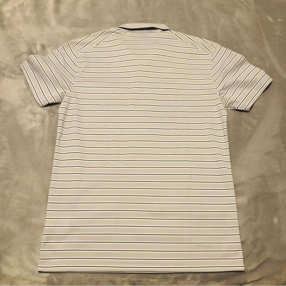 Nike Dri-FIT Mens Golf Polo Shirt Striped Gray Athletic‎ Fit Small